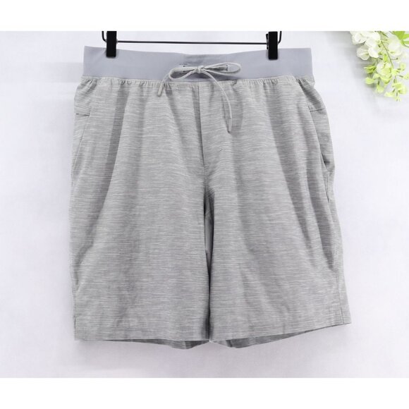 Lululemon T.H.E. Short Lined Heather Allover Sea Salt Light Cast Grey Sz L - Picture 1 of 10